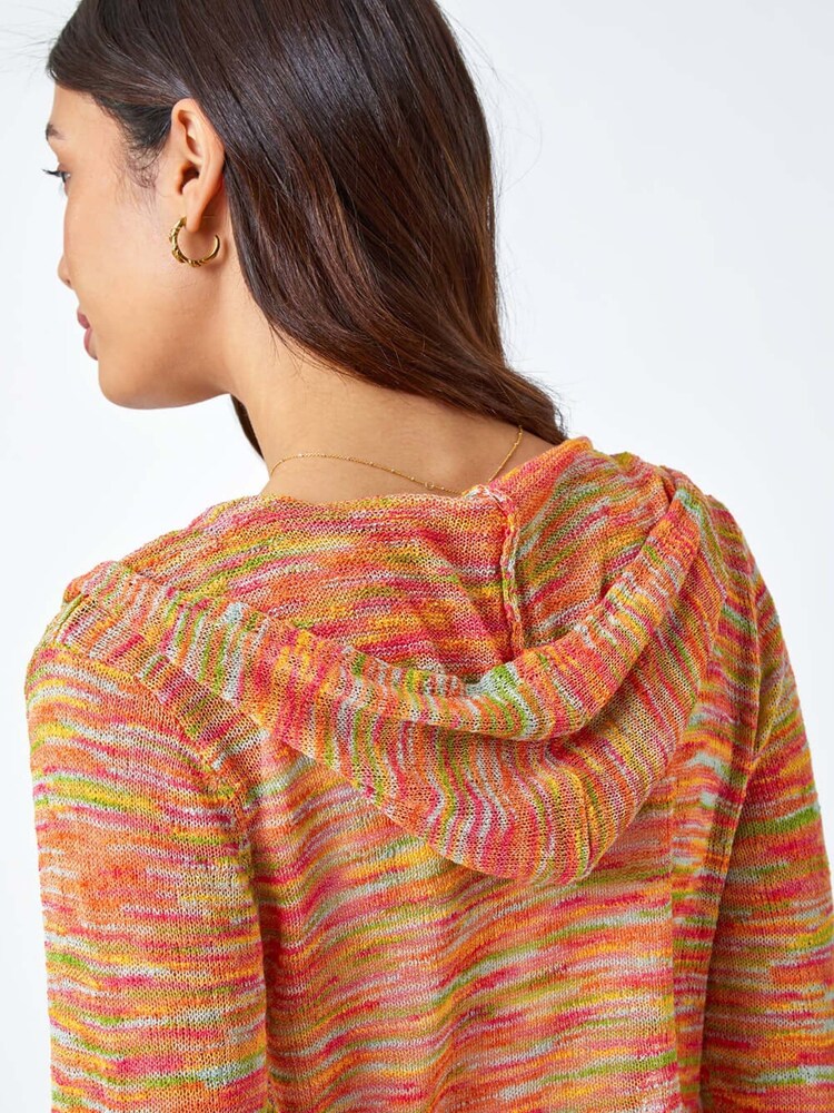 Roman Multi Hooded Lettuce Hem Cardigan - Image 5 of 5