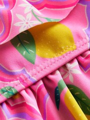 Boden Pink Lemon Frill Detail Tie Back Bikini - Image 4 of 4
