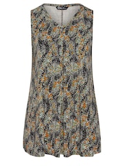 Yours Curve Black Light Abstract Dot Print Swing Vest Top - Image 4 of 4