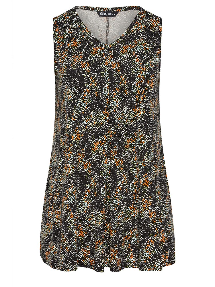 Yours Curve Black Light Abstract Dot Print Swing Vest Top - Image 4 of 4