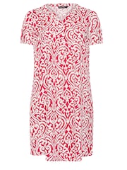 Evans Red Curve Abstract Print Pleat Front Midi Dress - Image 5 of 5