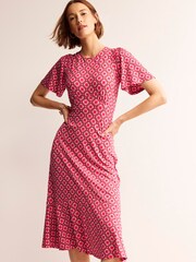 Boden Pink Petite Felicity Jersey Midi Tea Dress - Image 1 of 5