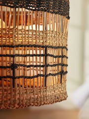 Black Kali Hand-Woven Rattan Table Lamp - Image 3 of 5