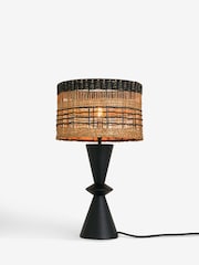 Black Kali Hand-Woven Rattan Table Lamp - Image 5 of 5