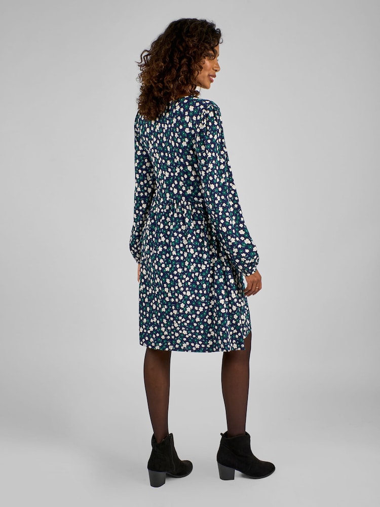 JoJo Maman Bébé Navy Blue Green Dress - Image 2 of 4