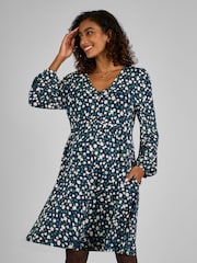 JoJo Maman Bébé Navy Blue Green Dress - Image 3 of 4