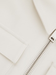 Reiss Off White Ventura 9-13 yrs Twill Zip-Front Jacket - Image 3 of 3