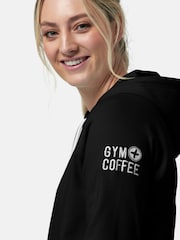Gym + Coffee Black Womens Chill Pullover Hoodie - Image 4 of 6