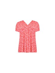Live Unlimited Pink Ditsy Print Jersey Wrap Dress - Image 3 of 4