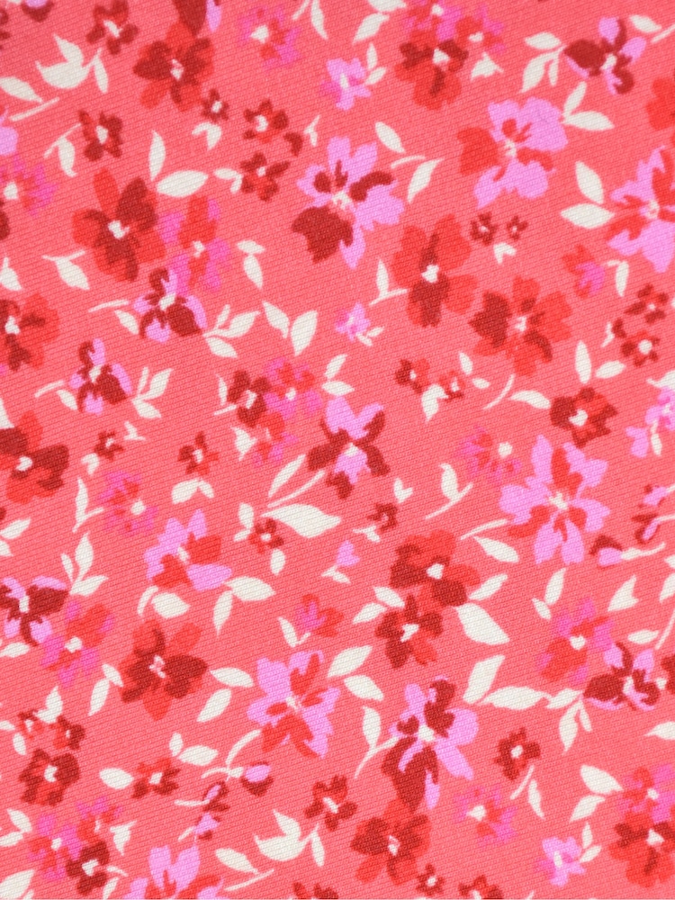 Live Unlimited Pink Ditsy Print Jersey Wrap Dress - Image 4 of 4
