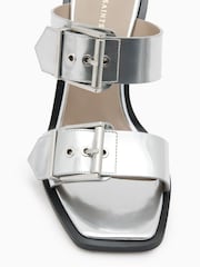 AllSaints Silver Camille Mules - Image 6 of 7
