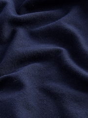 أزرق داكن أزرق - Regular Fit Cotton Rich Knit Hoodie - صورة 8 من 8