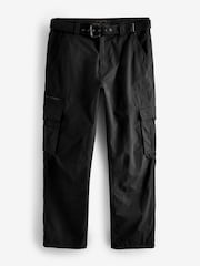 Black/Charcoal Grey Belted Tech Cargo Trousers 2 Pack - Image 13 of 17
