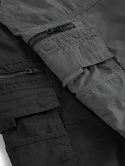 Black/Charcoal Grey Belted Tech Cargo Trousers 2 Pack - Image 16 of 17