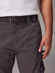 Black/Charcoal Grey Belted Tech Cargo Trousers 2 Pack - Image 7 of 17