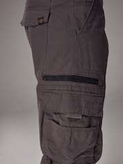 Black/Charcoal Grey Belted Tech Cargo Trousers 2 Pack - Image 9 of 17