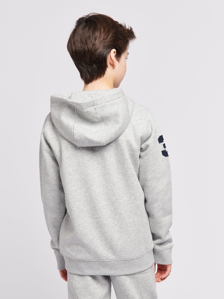 Grijs - U.S. Polo Assn. Boys 100% Cotton Player 3 Zip Hoodie - Image 2 of 4