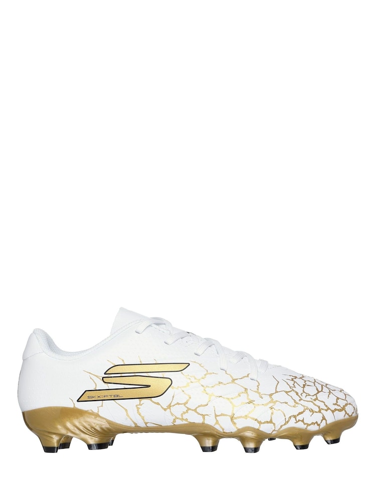 Blanco - Skechers White / Gold Older Kids Firm Ground Football Boots - Imagen 1 de 5