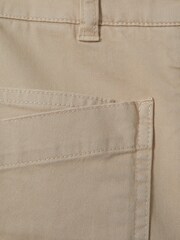 Reiss Neutral Nova Cotton Blend Shorts with Turned-Up Hems - Image 5 of 5