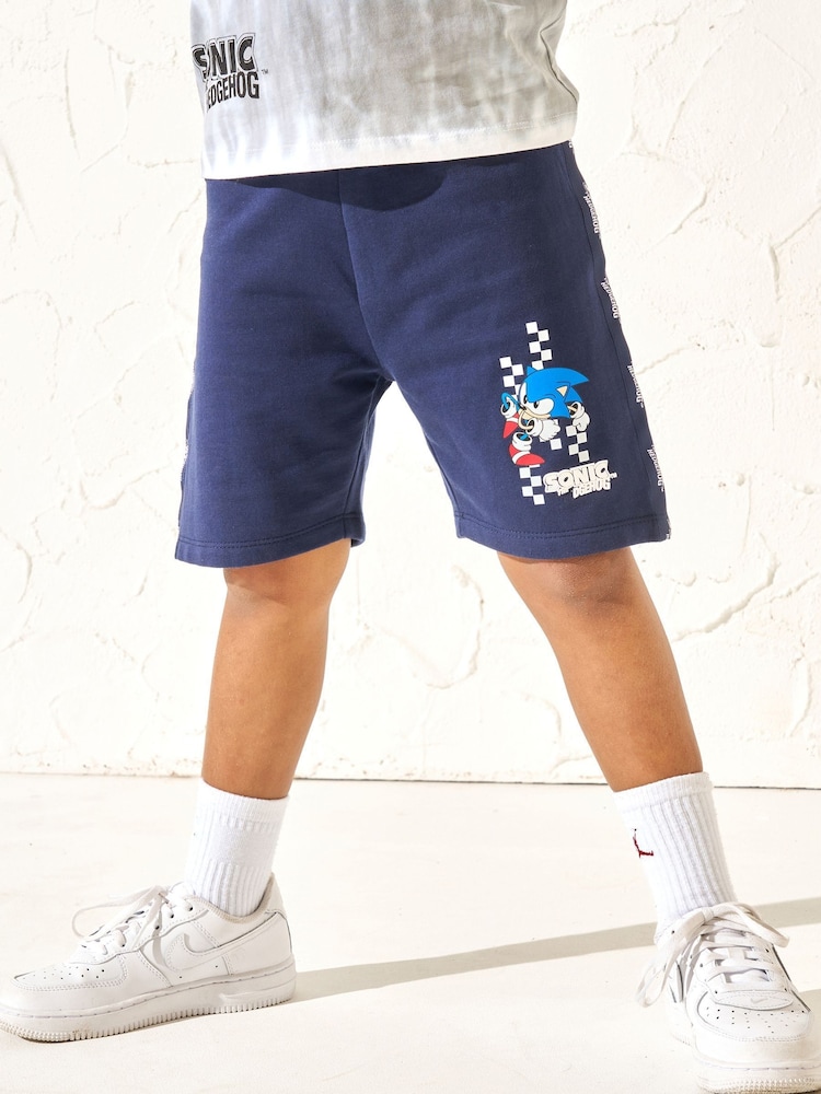 Angel & Rocket Blue Sonic Front Pocket 100% Cotton Shorts - Image 1 of 5