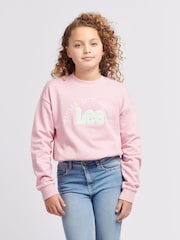 Lee Pink Girls 100% Cotton Kansas Graphic Crew Sweatshirt - Image 1 of 8