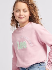 Lee Pink Girls 100% Cotton Kansas Graphic Crew Sweatshirt - Image 5 of 8