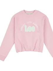 Lee Pink Girls 100% Cotton Kansas Graphic Crew Sweatshirt - Image 6 of 8