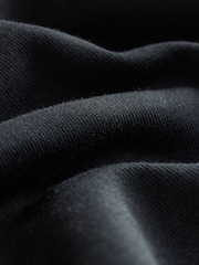 Black Relaxed Fit Heavyweight Quarter Zip Polo Shirt - Image 7 of 7