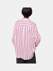 Whistles Pink Oversized 100% Cotton Stripe Shirt - Image 2 of 5