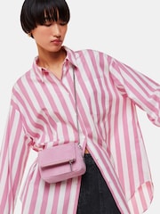 Whistles Pink Oversized 100% Cotton Stripe Shirt - Image 3 of 5