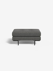 MADE.COM Textured Weave Stone Grey Harlow Footstool - Image 2 of 3