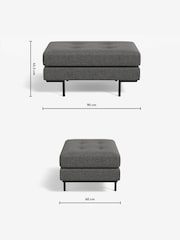MADE.COM Textured Weave Stone Grey Harlow Footstool - Image 3 of 3