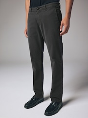Charcoal Grey Slim Fit Premium Soft Touch Chino Trousers - Image 1 of 11