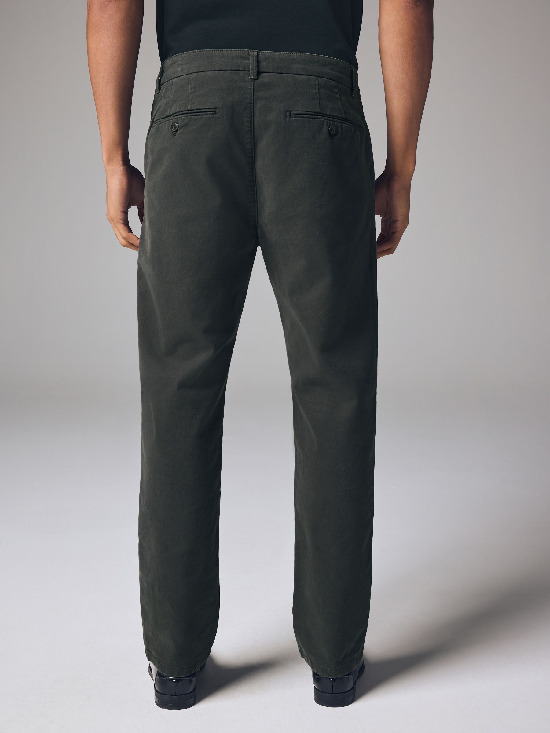 Buy Charcoal Grey Slim Fit Premium Soft Touch Chino Trousers from the ...