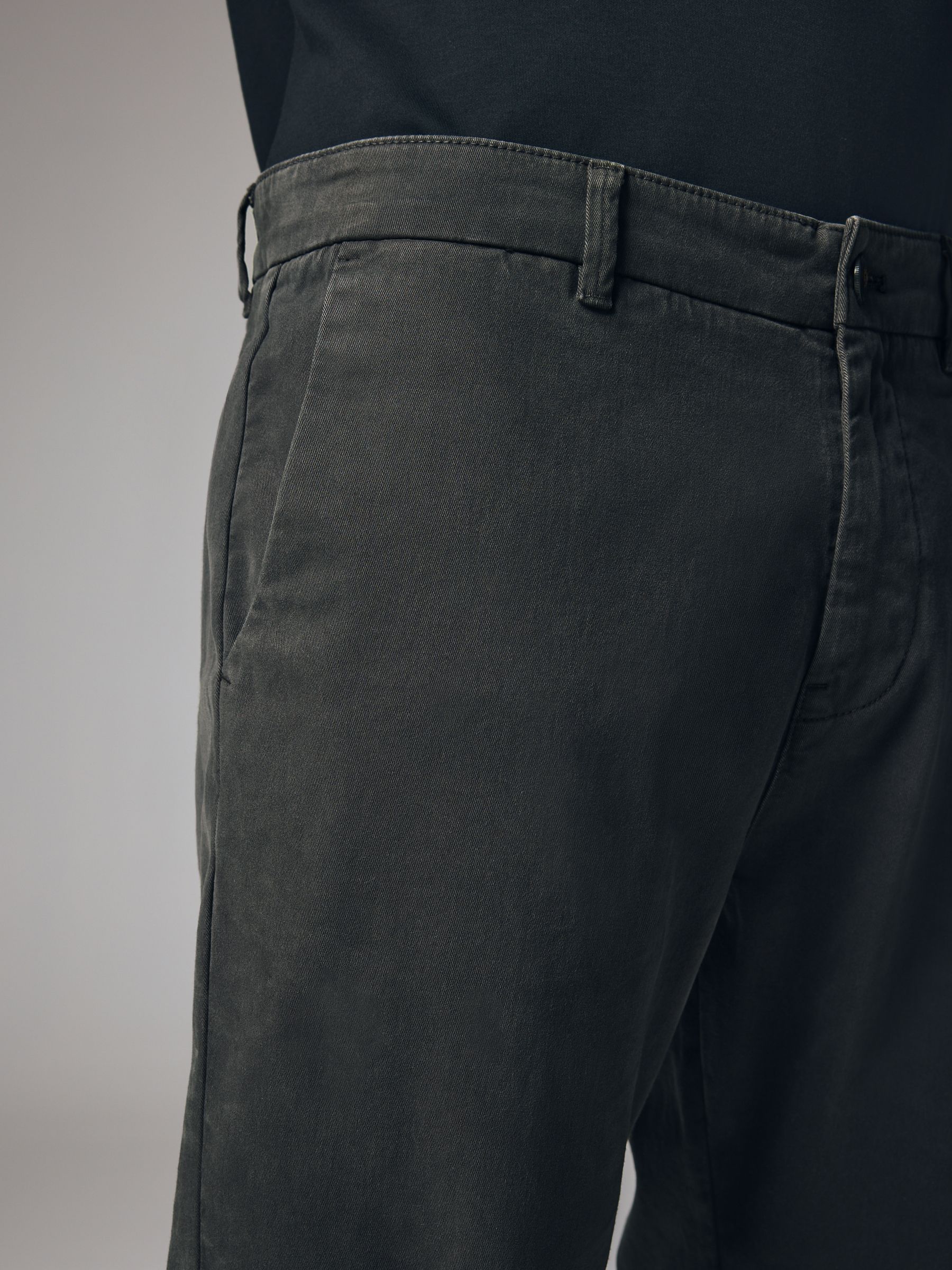 Buy Charcoal Grey Slim Fit Premium Soft Touch Chino Trousers from the ...
