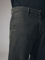 Charcoal Grey Slim Fit Premium Soft Touch Chino Trousers - Image 7 of 11