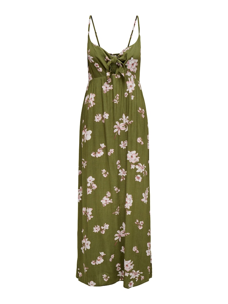 JDY Green Petite Floral Print Cheesecloth Cami Maxi Summer Dress - Image 2 of 4