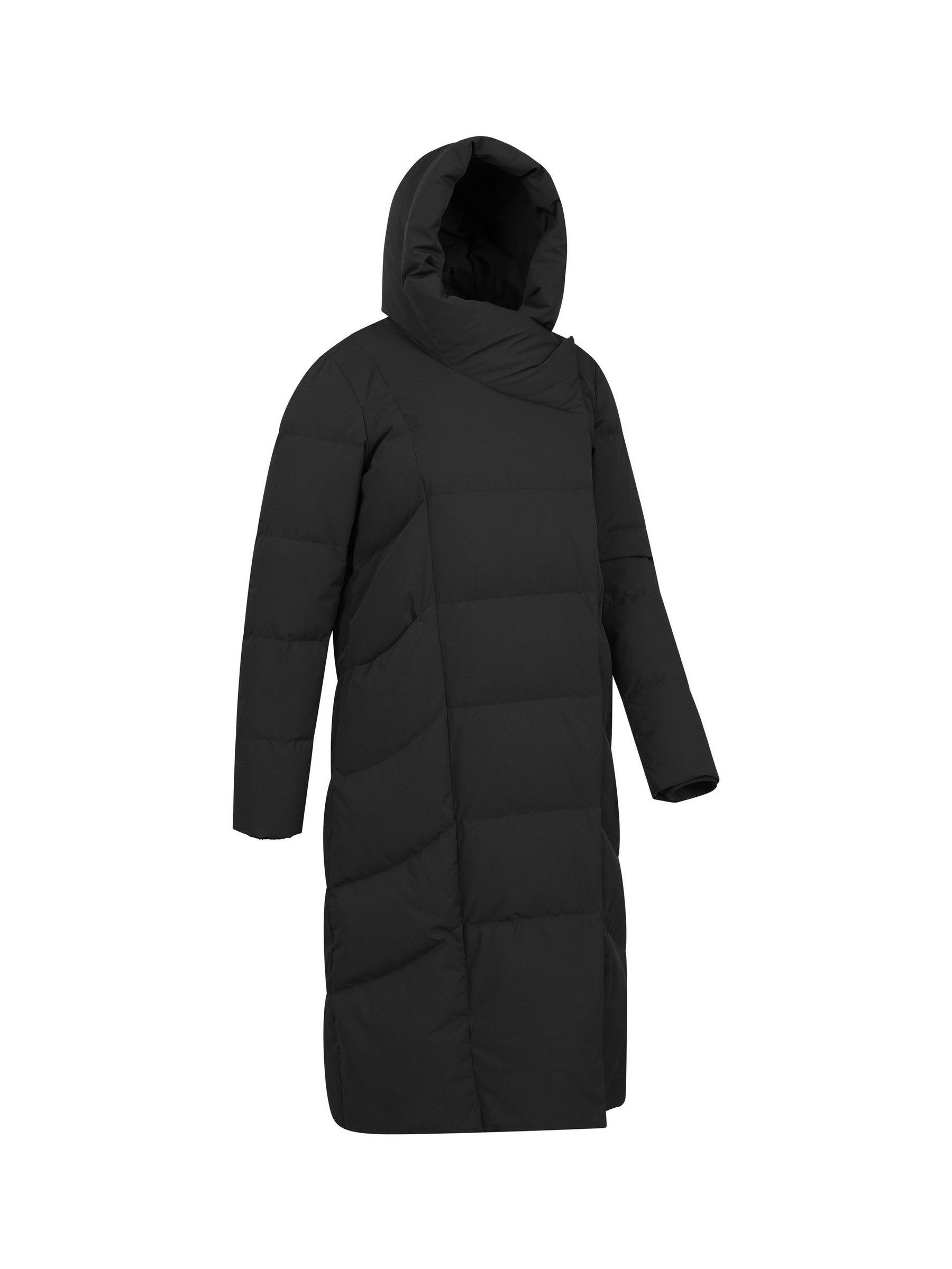 Mountain Warehouse Women's Black 'Extreme' Water Resistant Cosy Wrap Warm Down Filling Long Jacket In | Size: 20 - Image 2