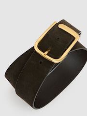 Reiss Chocolate Iyla Suede Half Keeper Belt - Image 4 of 4