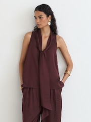 Reiss Tilly Jacquard галстук-жағалы жеңсіз топ - 8суретінің 1 суреті