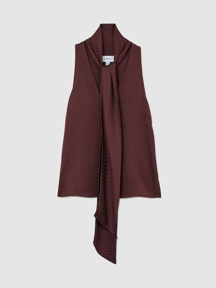 Reiss Tilly Jacquard галстук-жағалы жеңсіз топ - 8суретінің 2 суреті