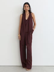 Reiss Tilly Jacquard галстук-жағалы жеңсіз топ - 8суретінің 5 суреті
