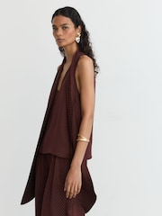Reiss Tilly Jacquard галстук-жағалы жеңсіз топ - 8суретінің 6 суреті