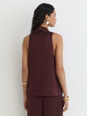 Reiss Tilly Jacquard галстук-жағалы жеңсіз топ - 8суретінің 7 суреті