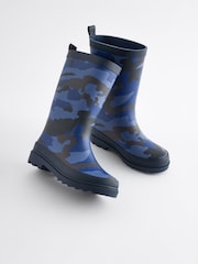 Navy Blue Camo Rubber Wellies - Image 1 of 1