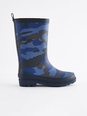 Navy Blue Camo Rubber Wellies - Image 1 of 3