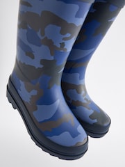 Navy Blue Camo Rubber Wellies - Image 2 of 3