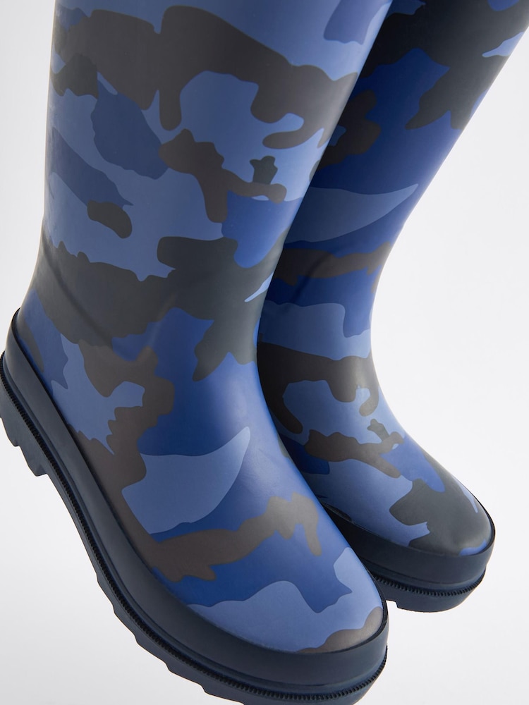 Navy Blue Camo Rubber Wellies - Image 3 of 3