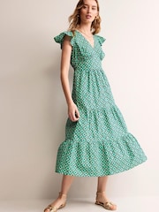 Boden Green 100% Cotton May Midi Tea Dress - Image 1 of 5