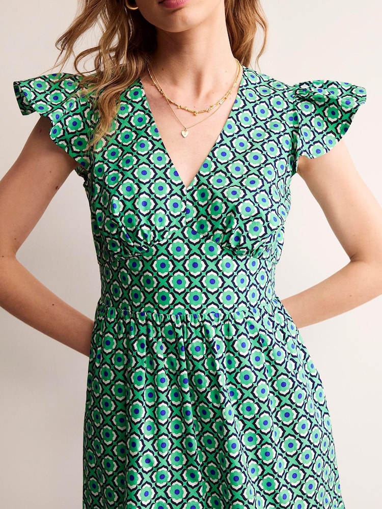 Boden Green 100% Cotton May Midi Tea Dress - Image 2 of 5